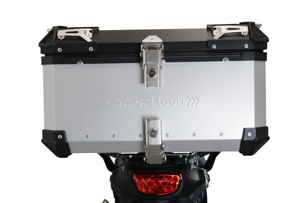 Suzuki V-Strom 650 2012-2016 GPR Tech 55L Aluminum Top Case, Silver with Mounting Plate - photo 4