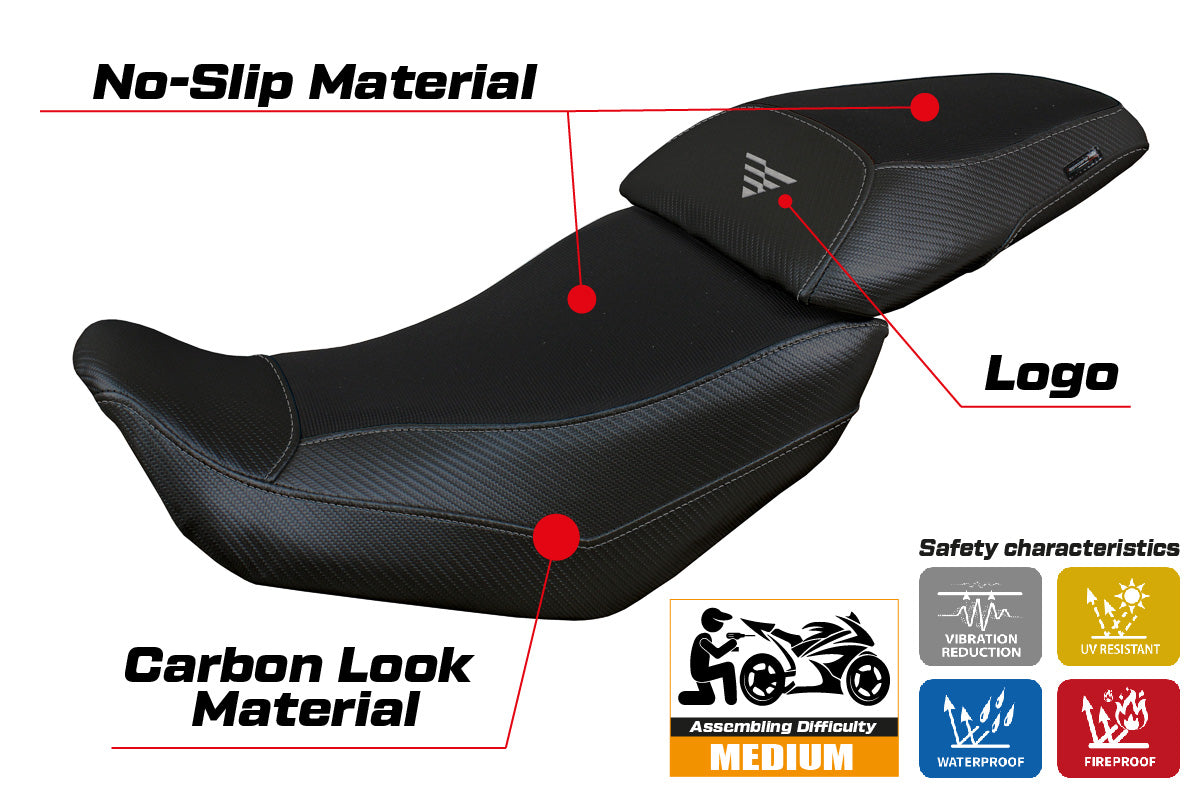 Funda de asiento Voge Valico 500 DS DSX 2020-2024 Tappezzeria Italia TPZ en negro