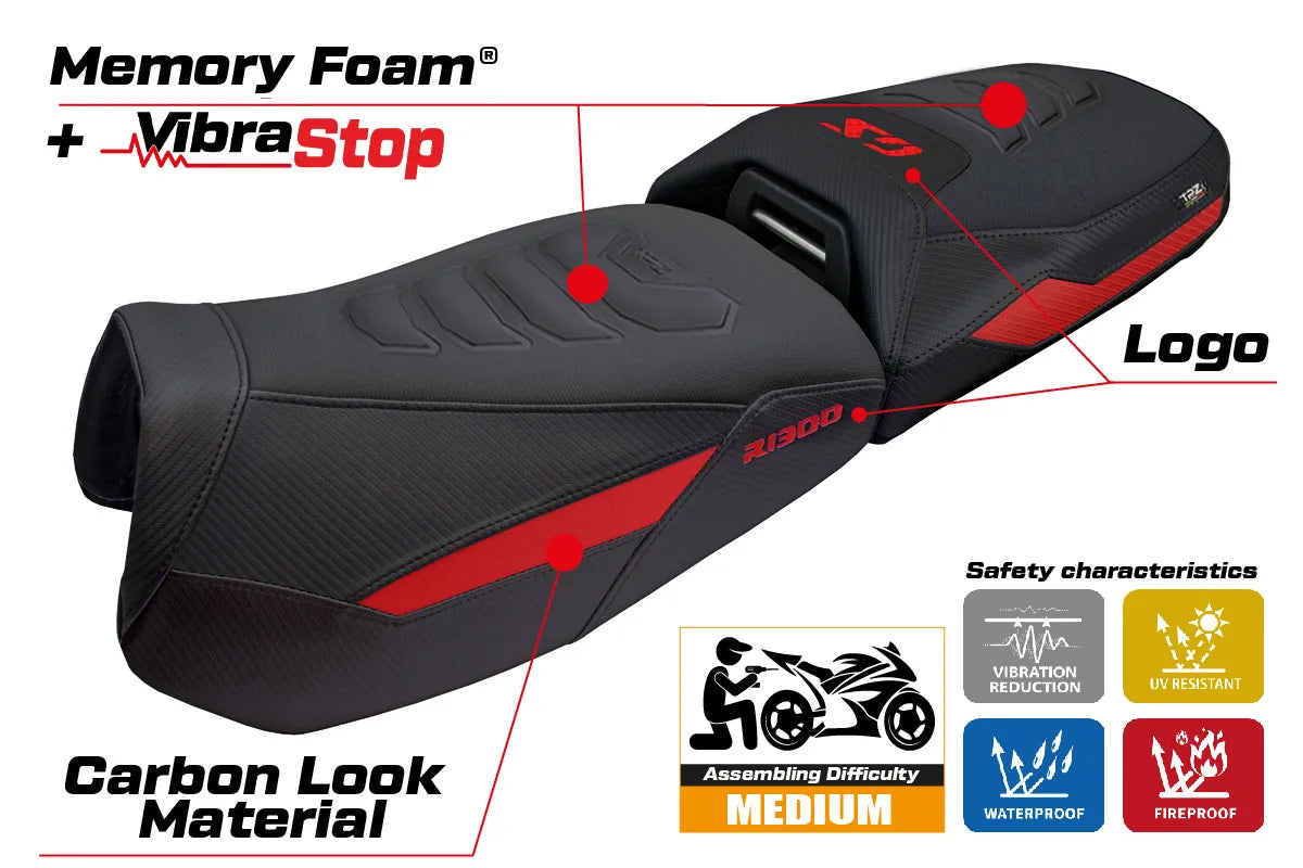 BMW R1300GS Adventure 2024-2026 Seat Cover TPZ Italia Comfort Plus Red