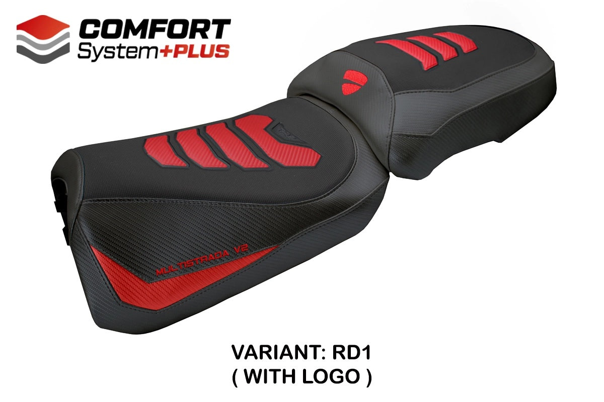 Ducati Multistrada V2 2025-2026 Seat Cover TPZ Italia Comfort Plus Red Black