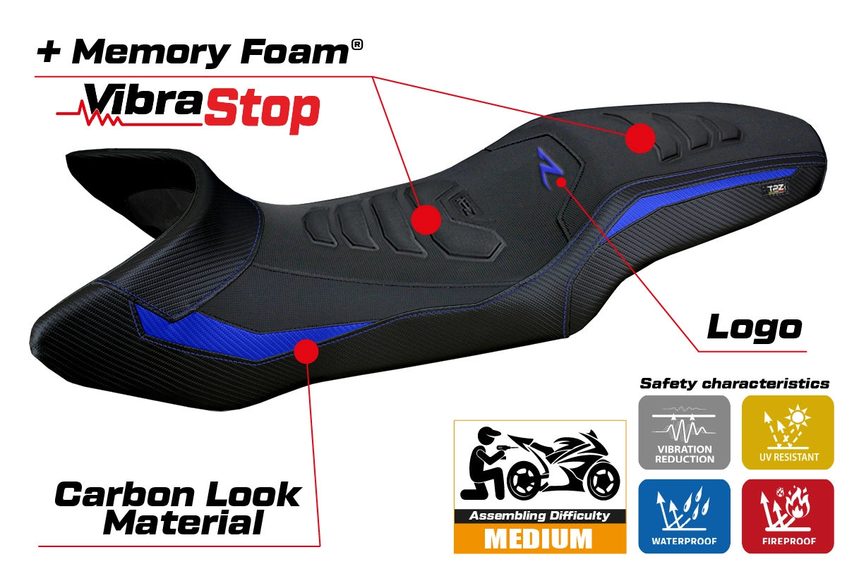 KTM 1390 Super Adventure R 2025-2026 Seat Cover TPZ Italia Comfort Plus Blue Black