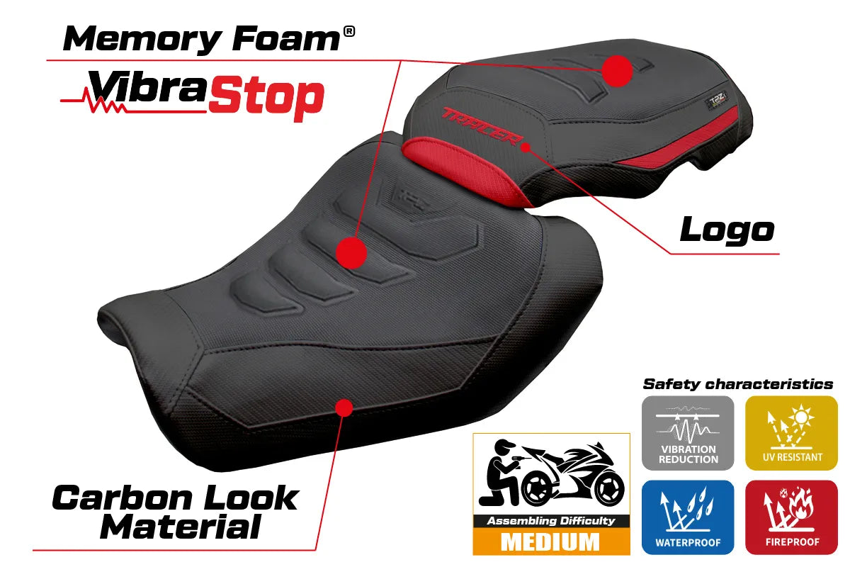 Yamaha Tracer 9 / 9GT 2025-2026 Seat Cover TPZ Italia Comfort Plus Red Black