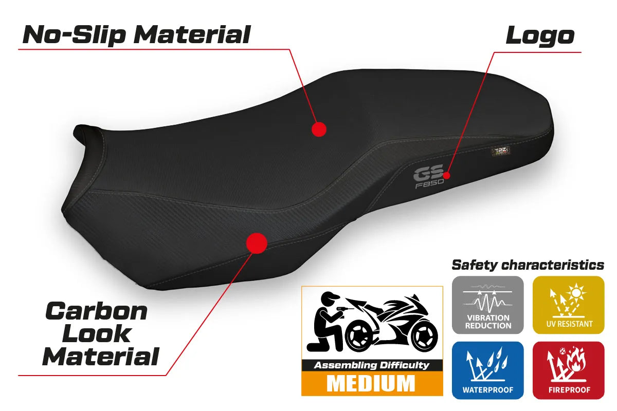 BMW F850GS Adv 2019-2024 Seat Cover TPZ Italia Heated Comfort Black