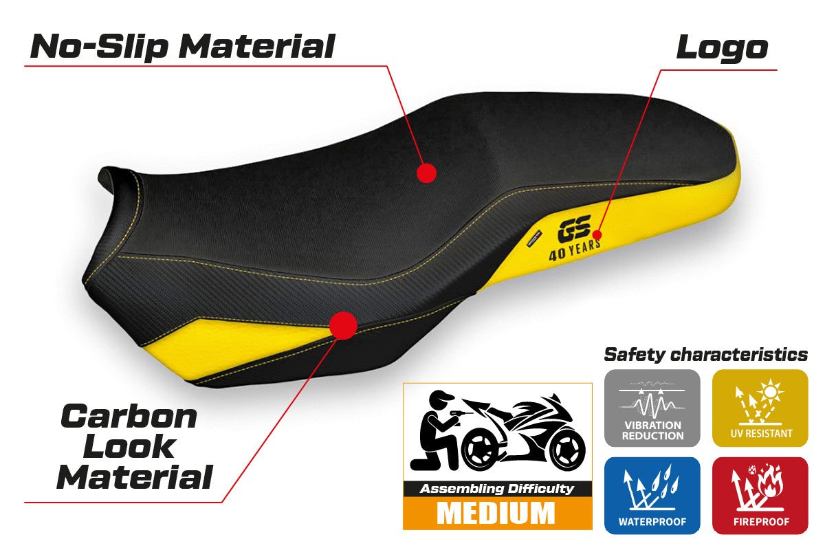 BMW F750-800-850 GS 2018-2026 Seat Cover TPZ Italia Comfort Yellow