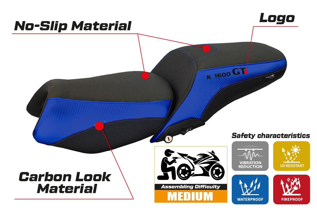 BMW K1600GT 2010-2026 Seat Cover TPZ Italia Comfort Blue