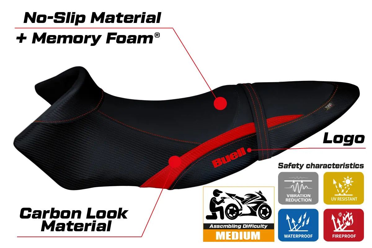 BUELL XB12S XB12SXB 2019-2021 Seat Cover TPZ Italia Comfort Red Black