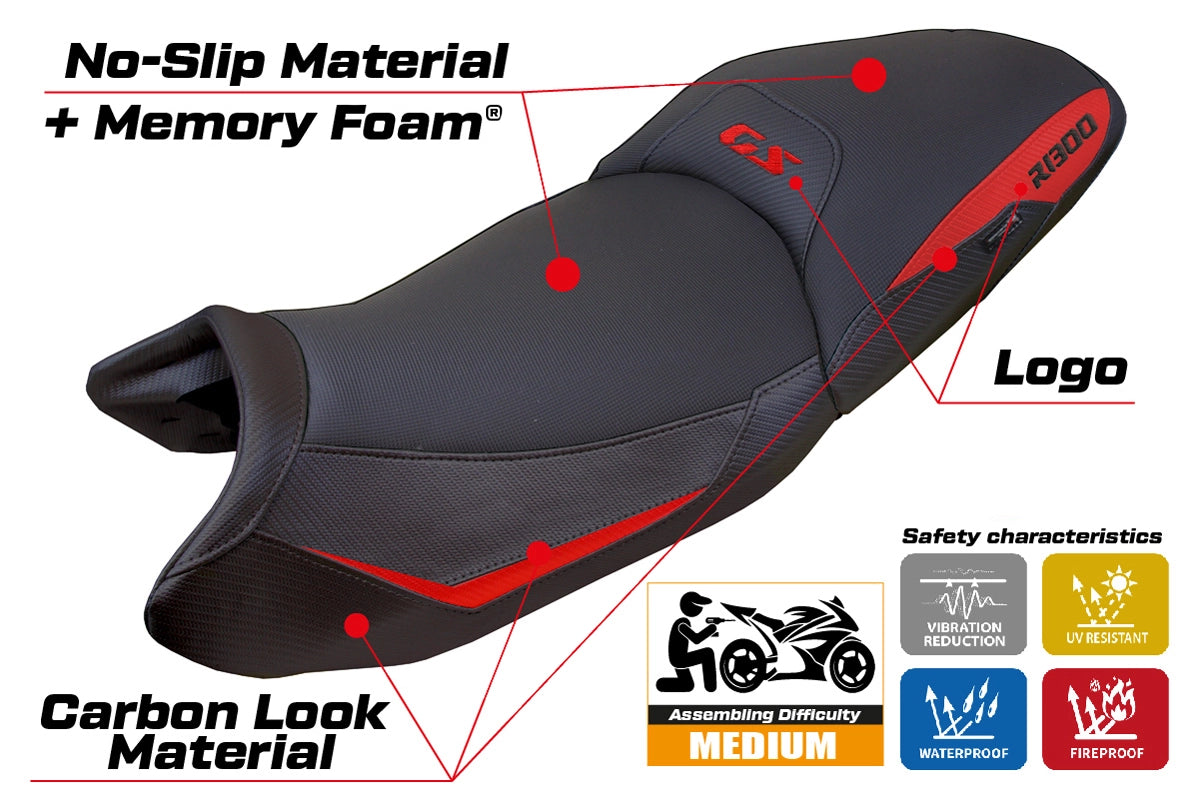 BMW R1300GS Touring 2023-2026 Seat Cover TPZ Italia Comfort Red Black