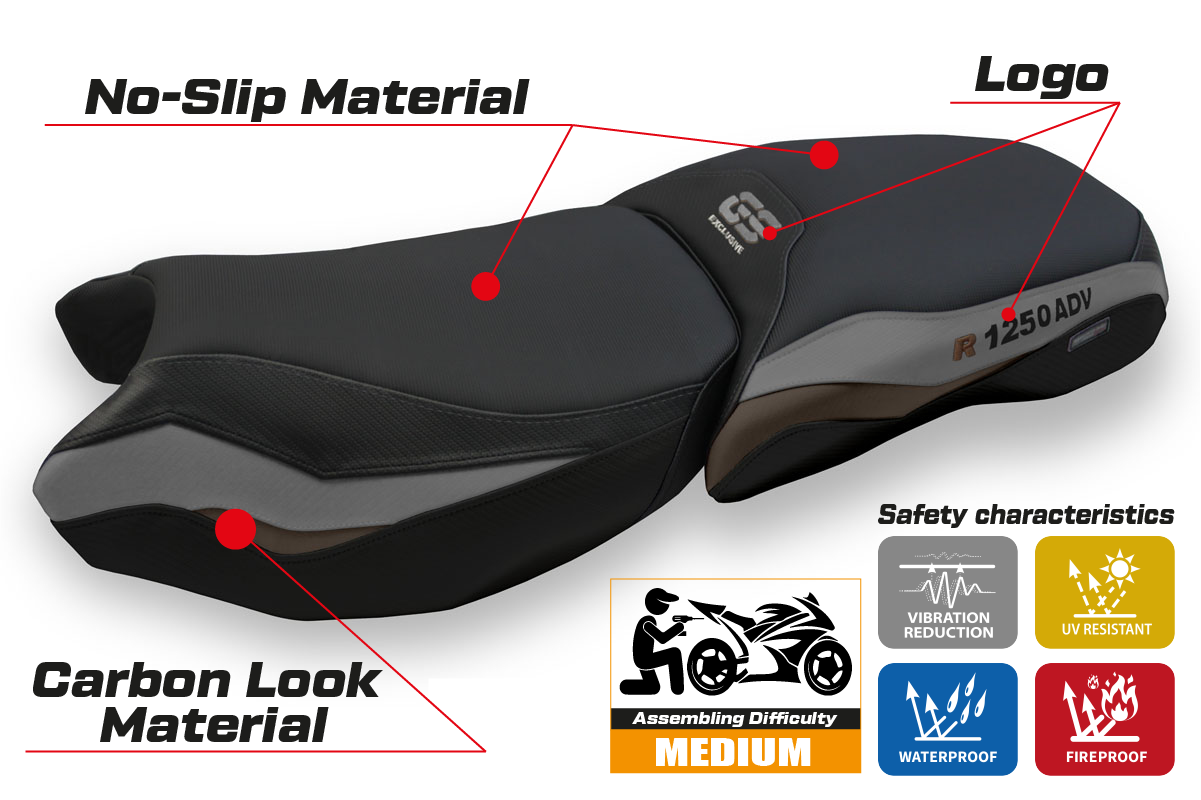BMW R1250 GS Adventure 2019-2024 Seat Cover TPZ Italia Heated Comfort GR GL