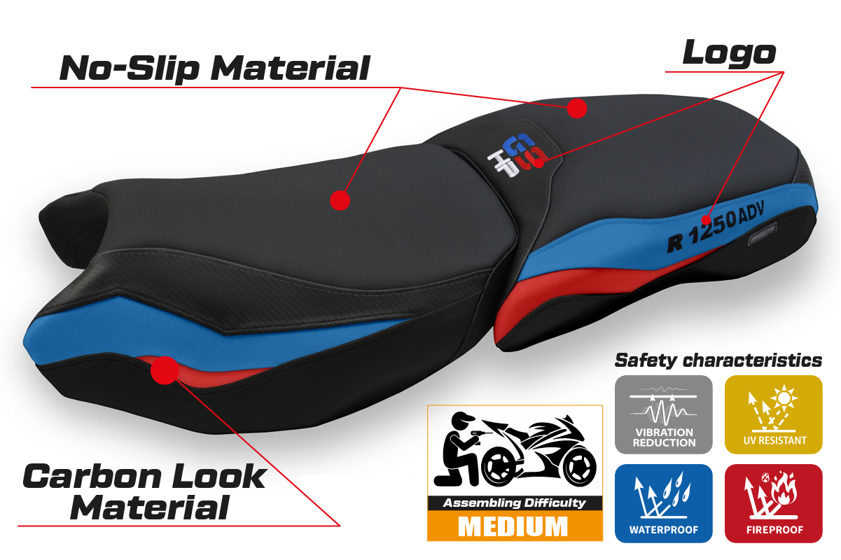 BMW R1250 GS Adventure 2019-2024 Seat Cover TPZ Italia Heated Comfort RD BE