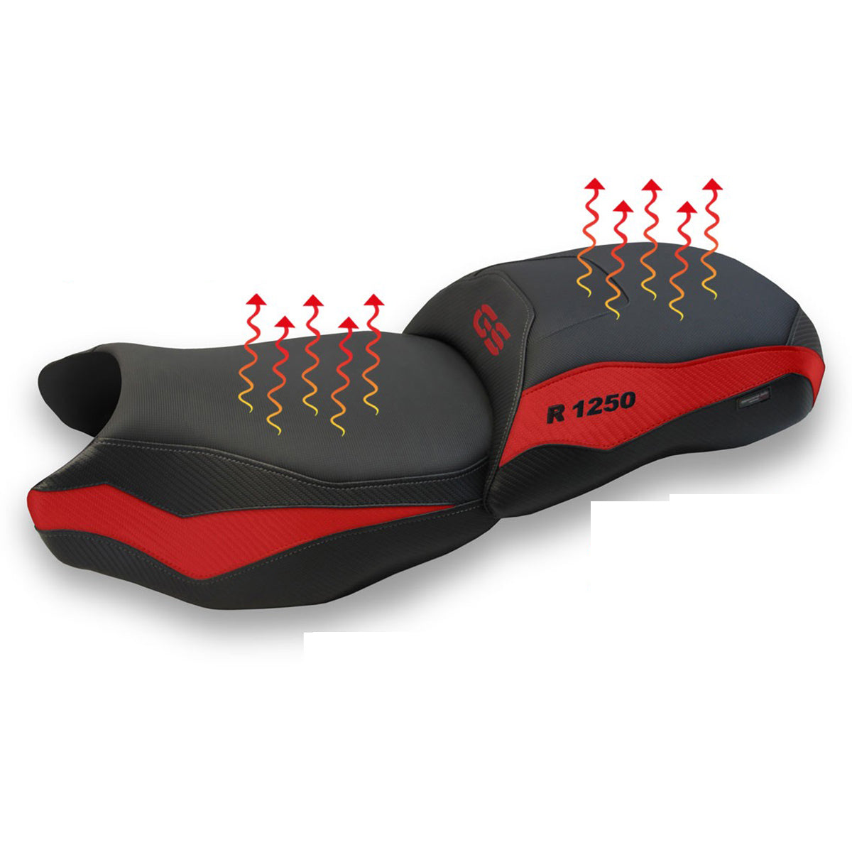 BMW R1250 GS 2019-2023 Seat Cover TPZ Italia Heated Red Black