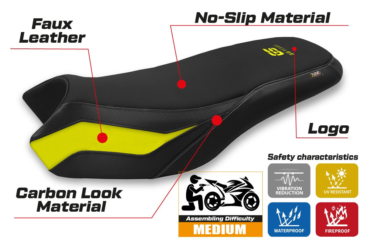 BMW R1200/1250 GS Rallye 2017-2024 Seat Cover TPZ Italia Yellow