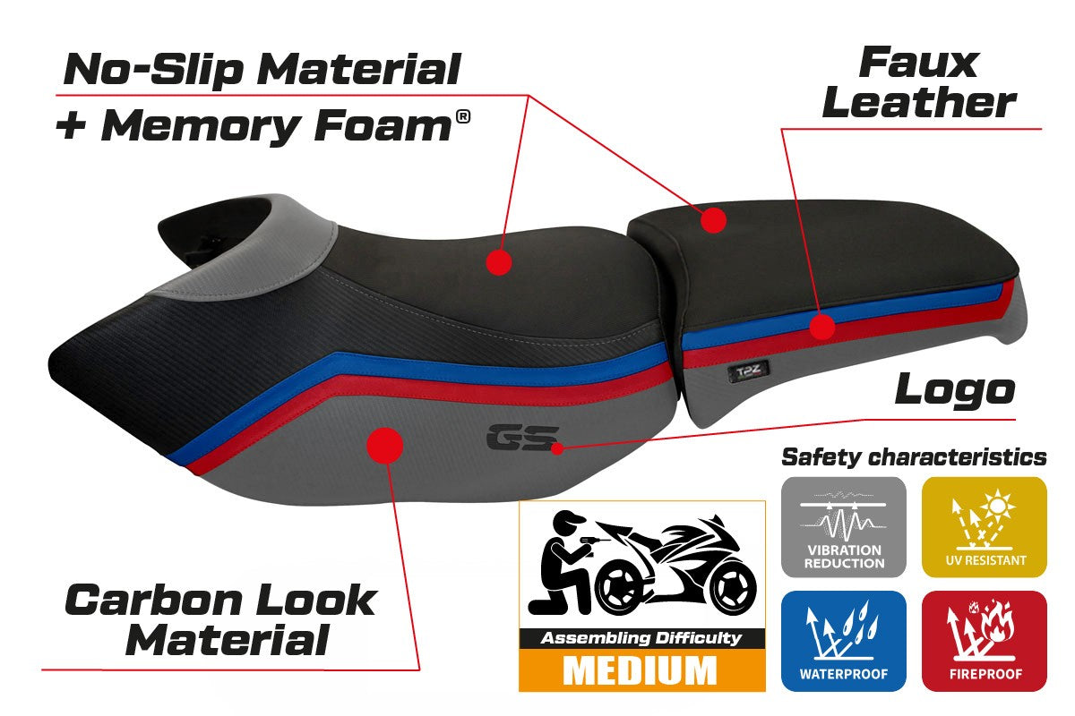 BMW R1200GS ADV 2006-2012 Seat Cover TPZ Italia Comfort Grey SE