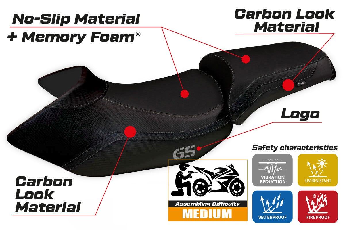 BMW R1200GS 2005-2012 Seat Cover TPZ Italia Comfort Black