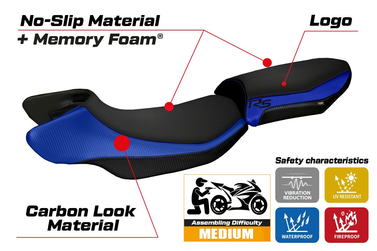 BMW R1200RS 2015-2019 Seat Cover TPZ Italia Comfort Blue Black