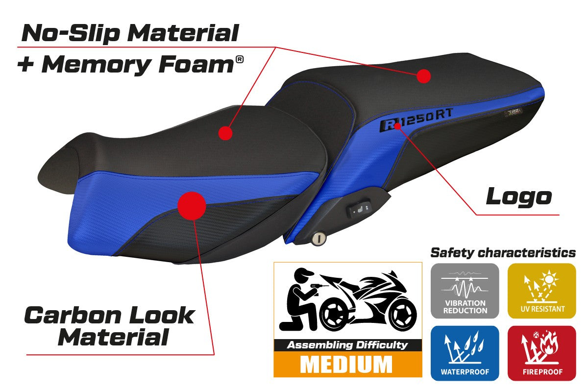 BMW R1250RT 2019-2025 Seat Cover TPZ Italia Comfort Blue