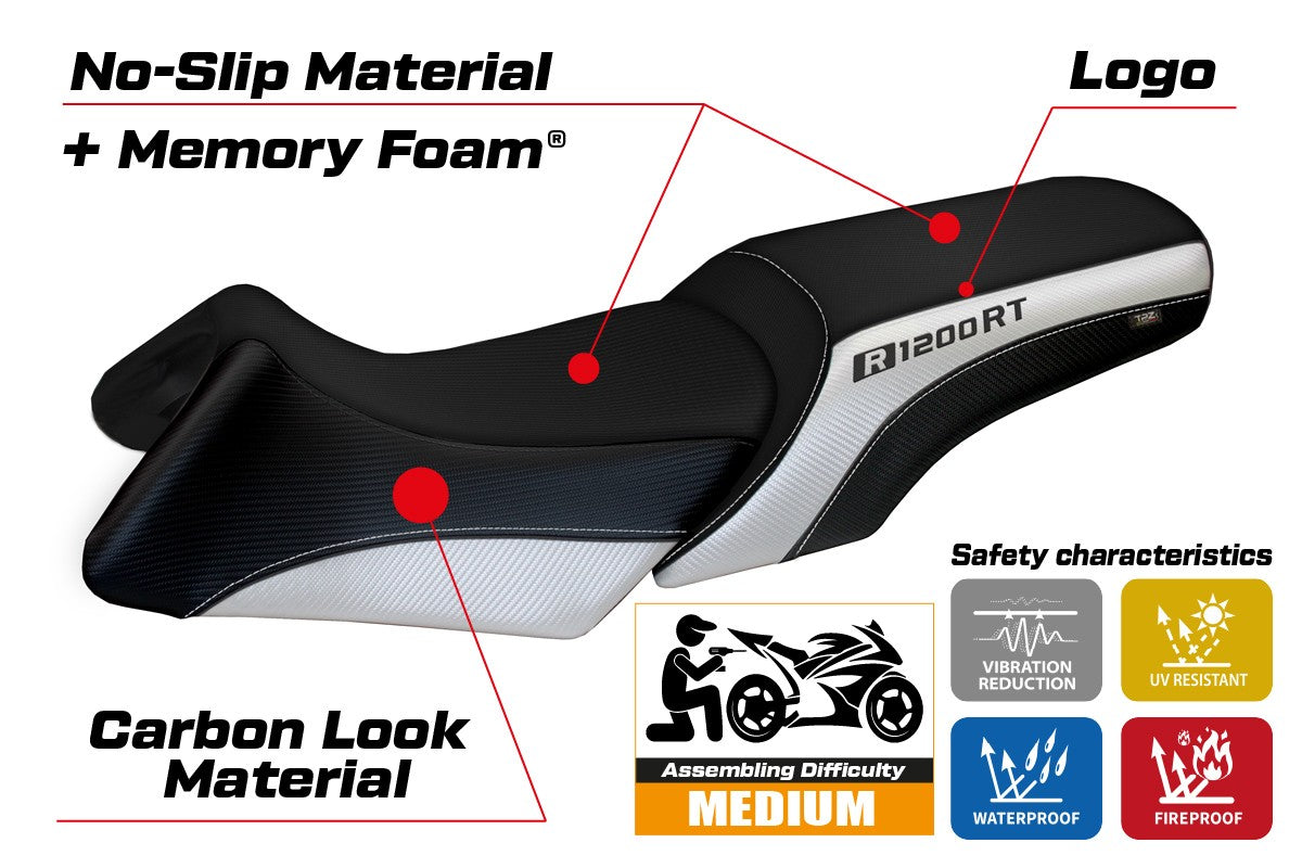 BMW R1200RT 2006-2013 Seat Cover TPZ Italia Comfort White