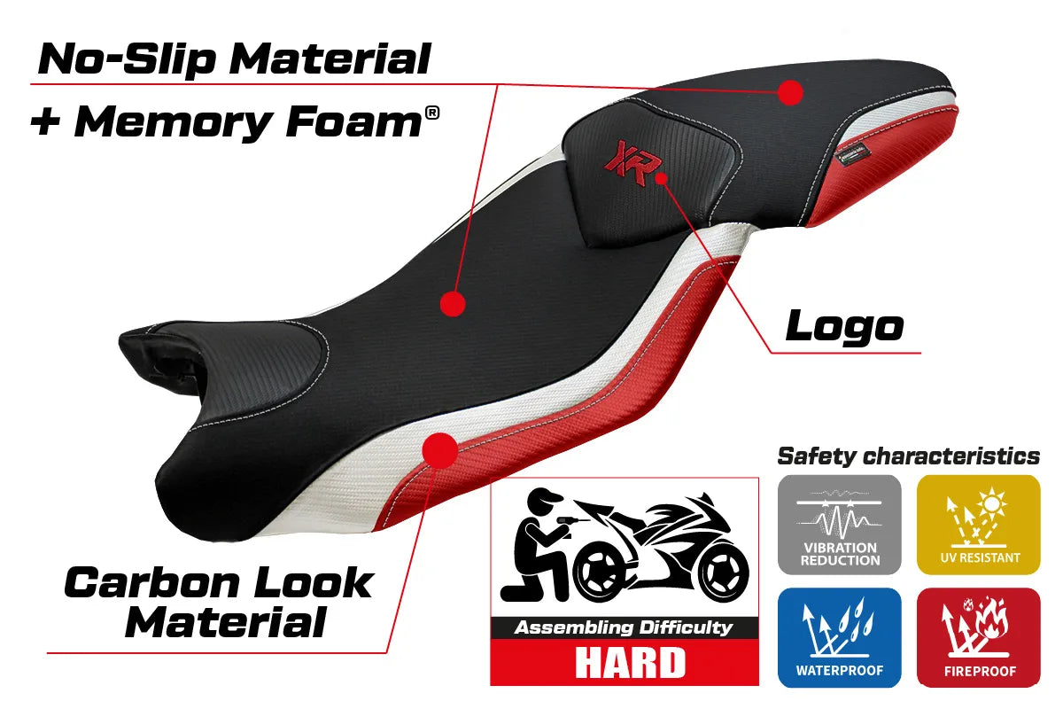 BMW S1000XR 2015-2019 Seat Cover TPZ Italia Comfort White Red