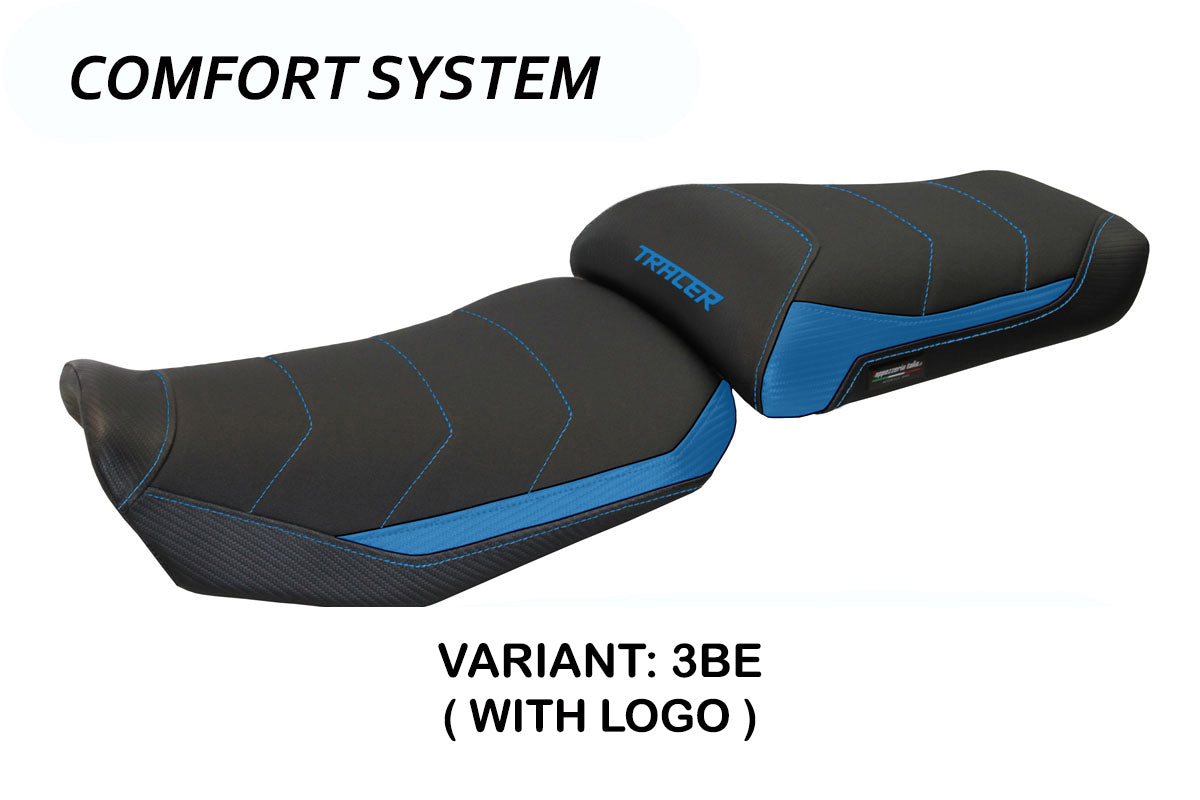 Funda de asiento Yamaha Tracer 900 2015-2017 Tappezzeria Italia TPZ Comfort en azul y negro