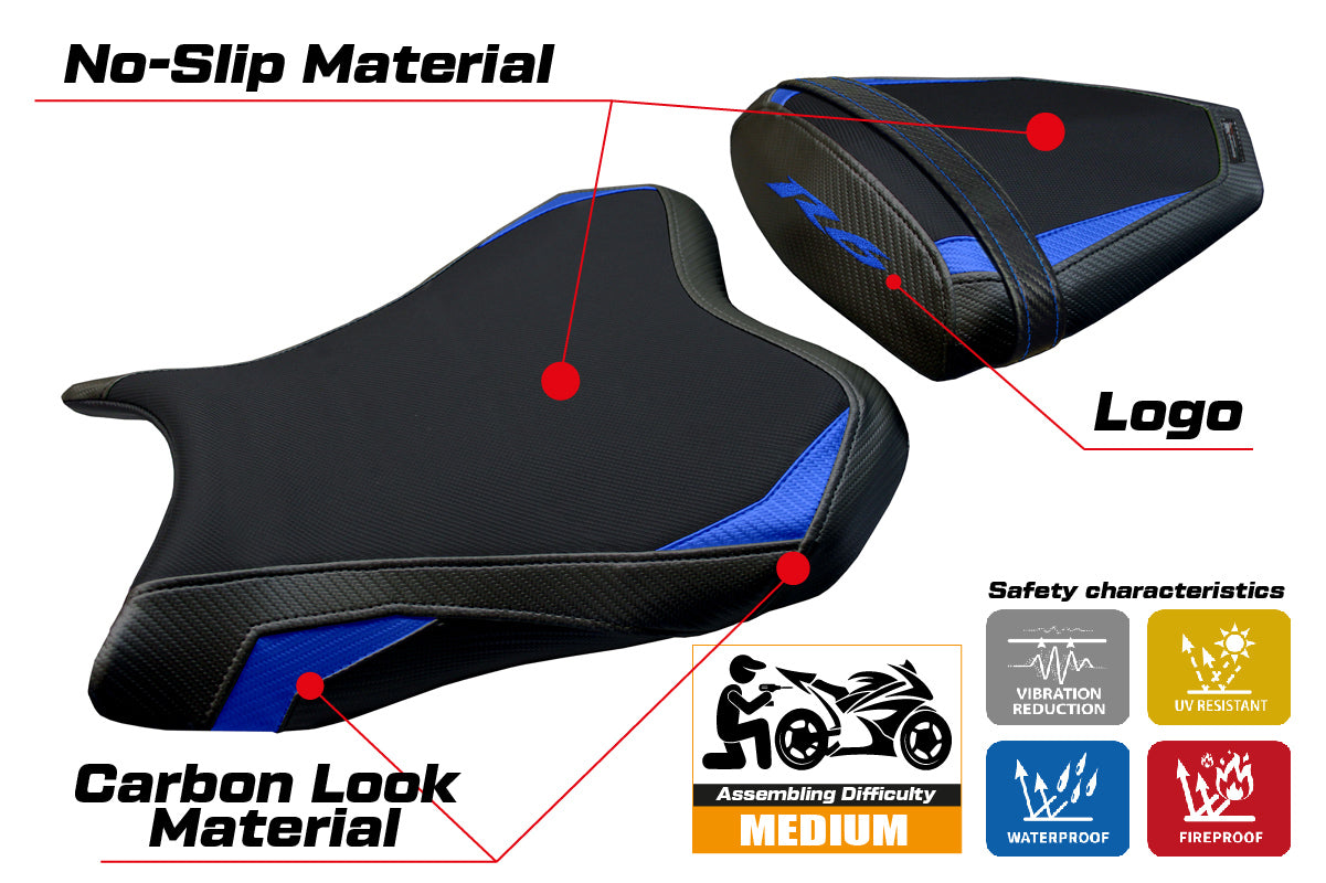 Yamaha YZF R6 2006-2007 Seat Cover Tappezzeria Italia TPZ in Blue and Black