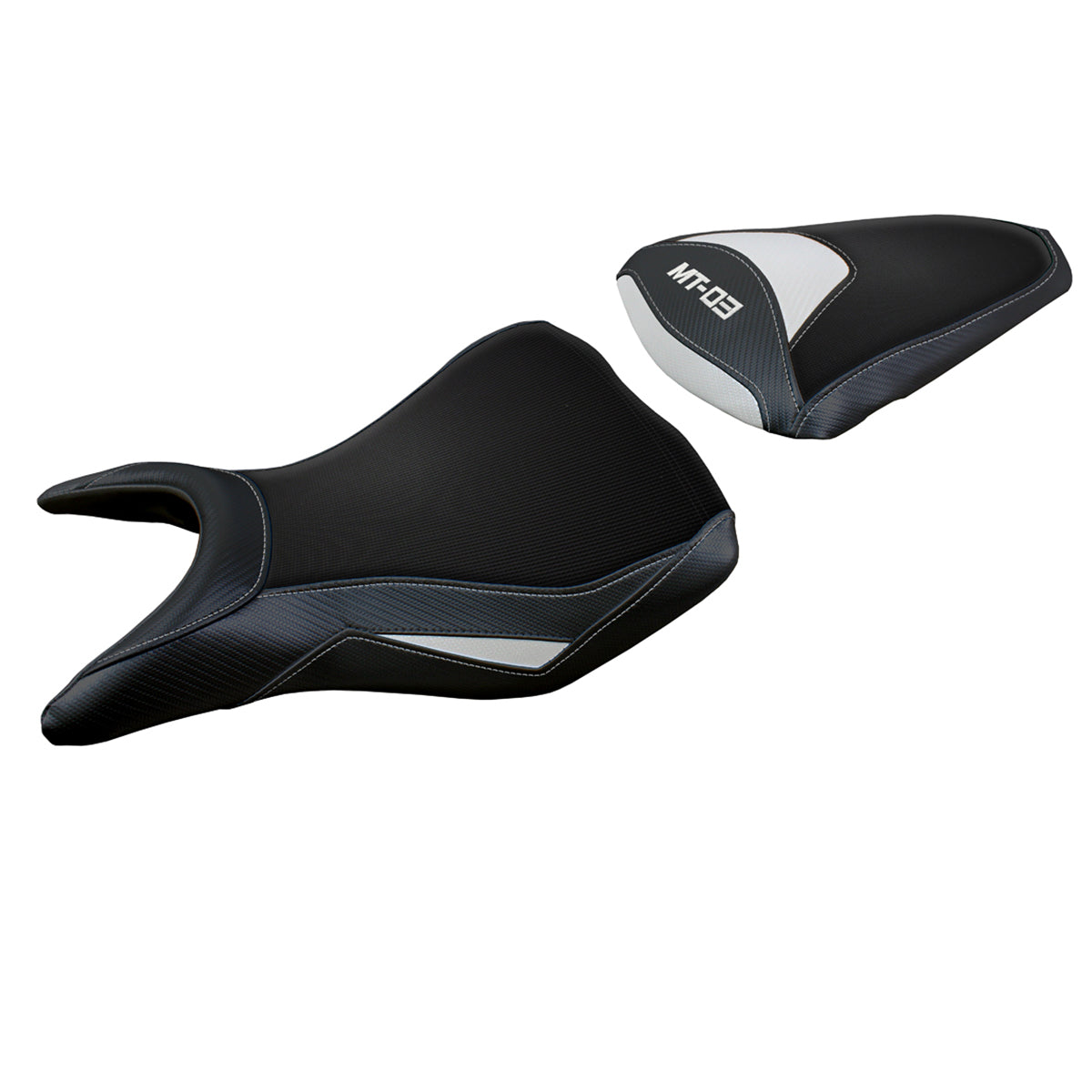 Funda de asiento Yamaha MT-03 FZ03 2020-2024 Tappezzeria Italia TPZ Comfort en blanco y negro