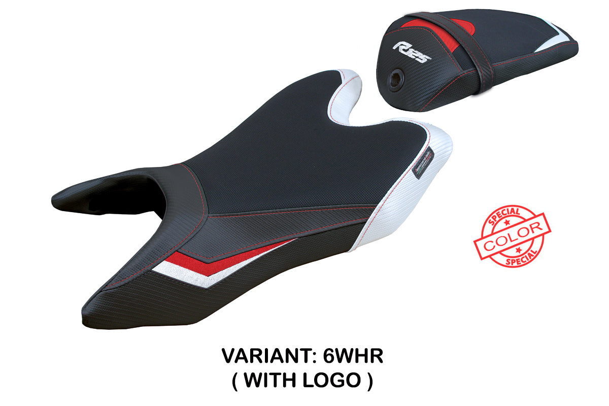 Funda de asiento Yamaha YZF R125 2019-2023 Tappezzeria Italia TPZ en blanco y rojo