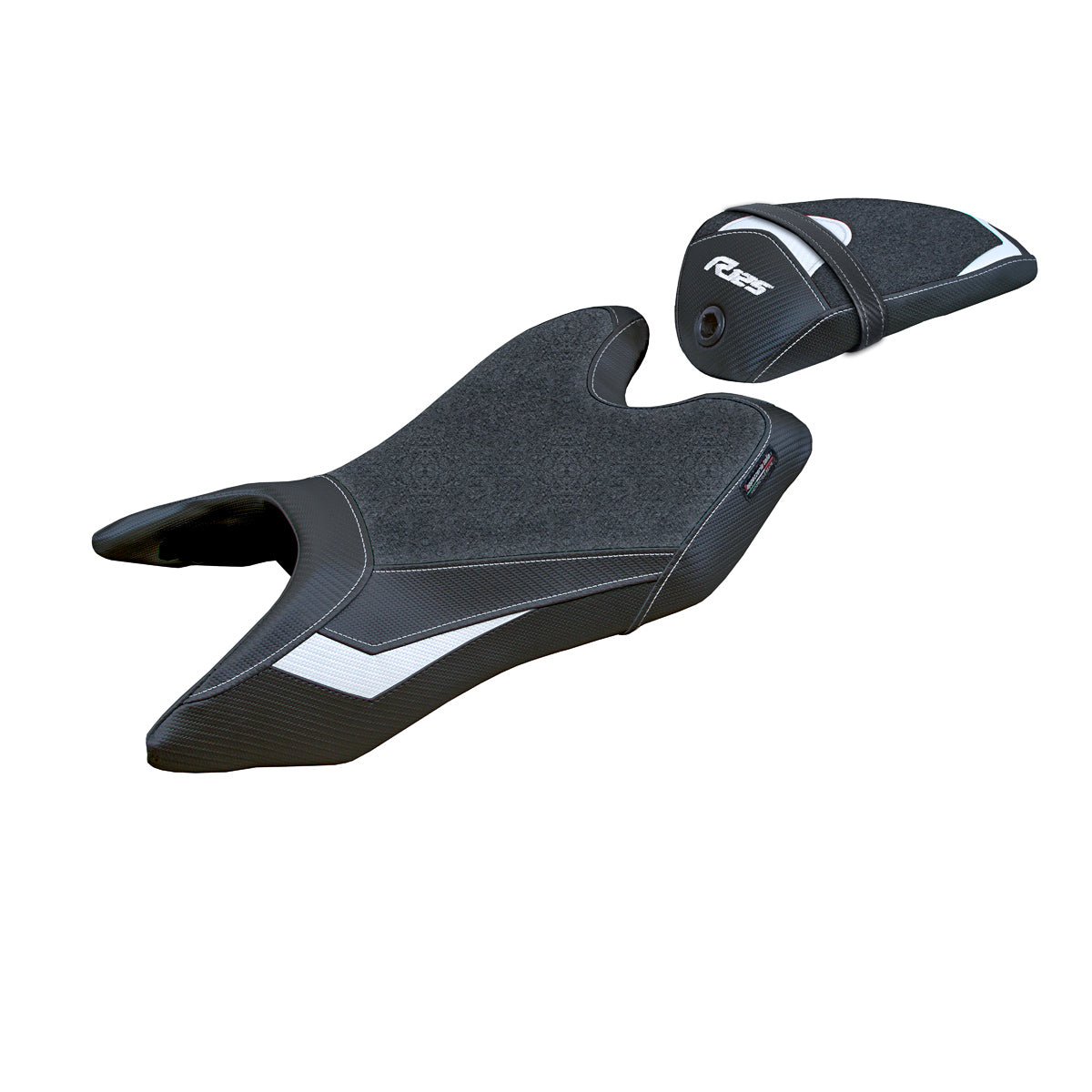 Funda de asiento Yamaha YZF R125 2019-2023 Tappezzeria Italia TPZ Ultragrip en blanco
