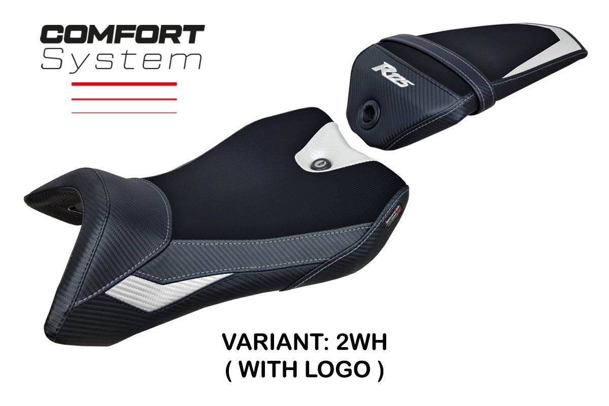 Yamaha YZF R125 2016-2018 Seat Cover Tappezzeria Italia TPZ Comfort in White and Black