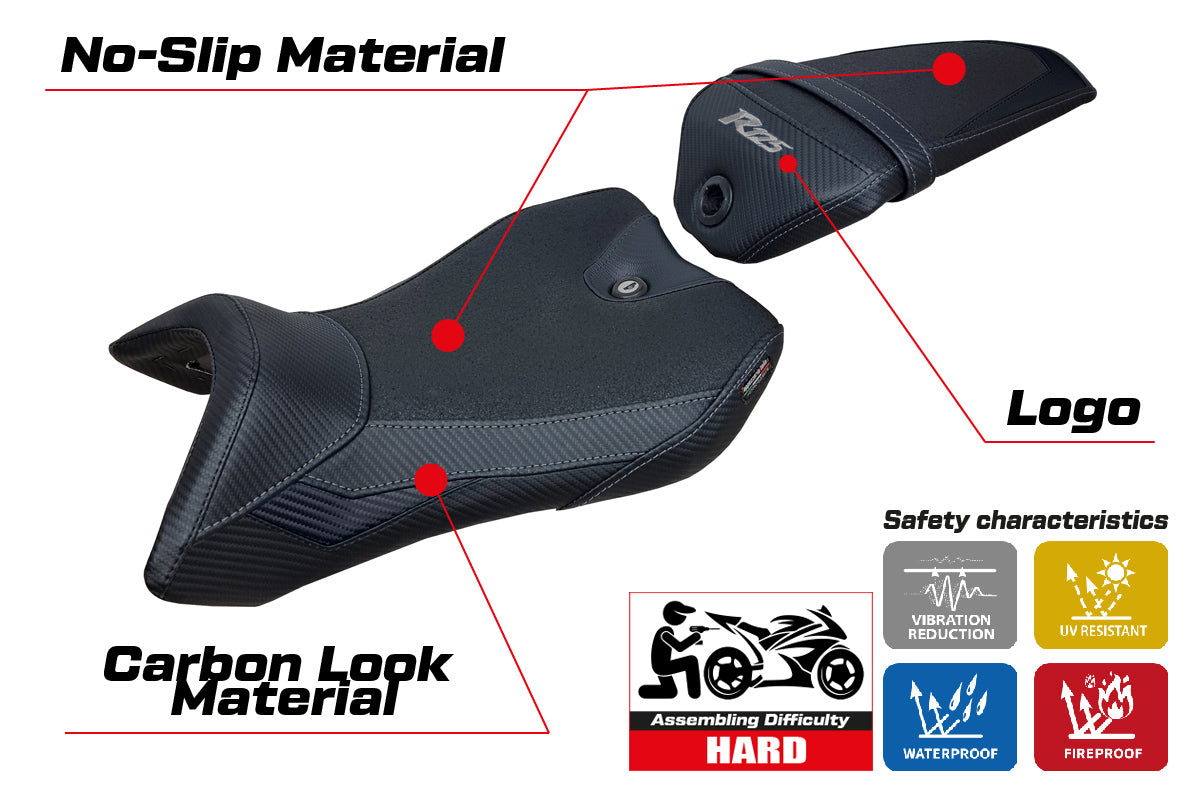 Yamaha YZF R125 2016-2018 Seat Cover Tappezzeria Italia TPZ Ultragrip in Black