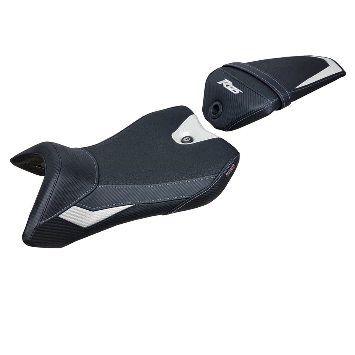 Yamaha YZF R125 2016-2018 Seat Cover Tappezzeria Italia TPZ Ultragrip in White and Black