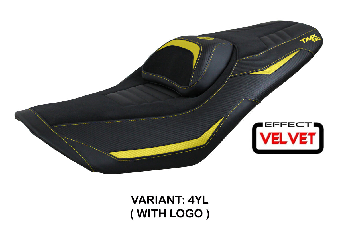 Funda de asiento para Yamaha T-Max 560 2022-2025 Tappezzeria Italia TPZ en amarillo y negro