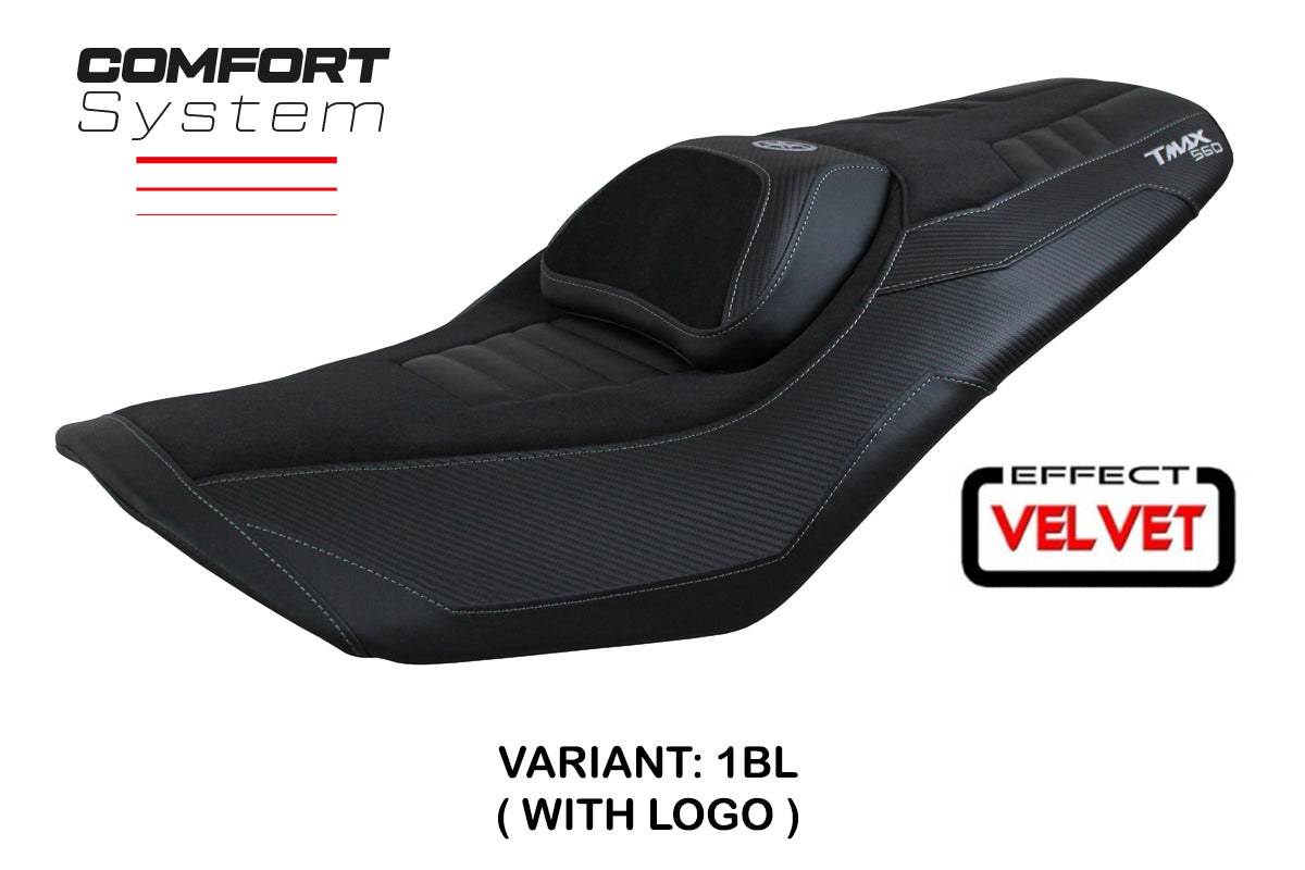 Funda de asiento Yamaha T-Max 560 2022-2025 Tappezzeria Italia TPZ Comfort en negro