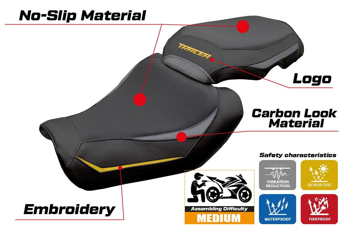 Yamaha Tracer 9 / 9 GT 2025 Seat Cover Tappezzeria Italia TPZ Grey Gold Black