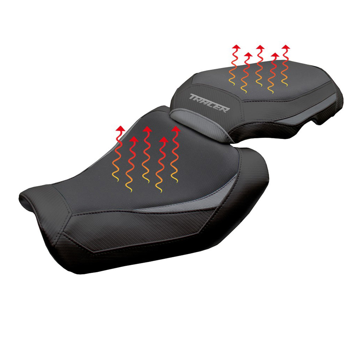 Funda de asiento Yamaha Tracer 9 / 9 GT 2025 Tappezzeria Italia TPZ Calefacción Confort Gris Negro