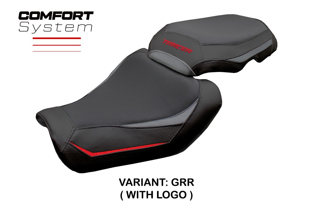 Funda de asiento Yamaha Tracer 9 / 9 GT 2025 Tappezzeria Italia TPZ Comfort Gris Rojo Negro