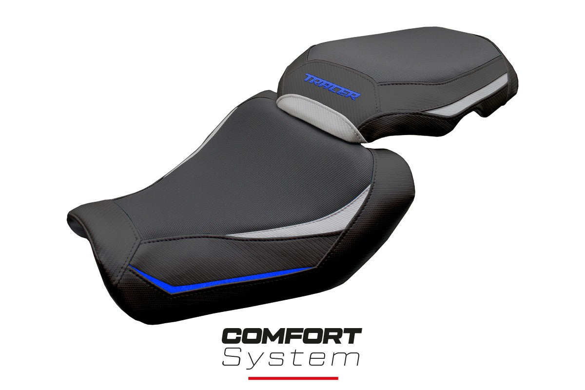 Funda de asiento Yamaha Tracer 9 / 9 GT 2025 Tappezzeria Italia TPZ Comfort Plata Azul Negro