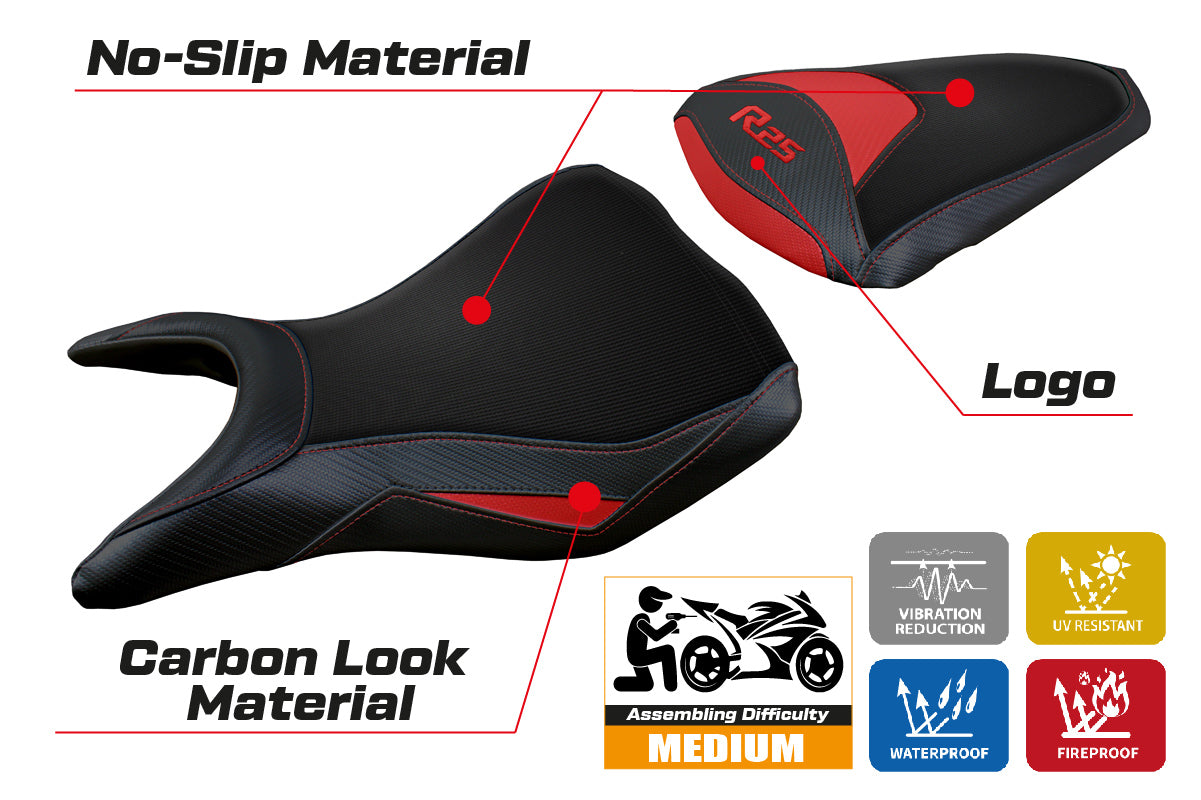 Yamaha YZF R25 2014-2020 Seat Cover Tappezzeria Italia TPZ in Red