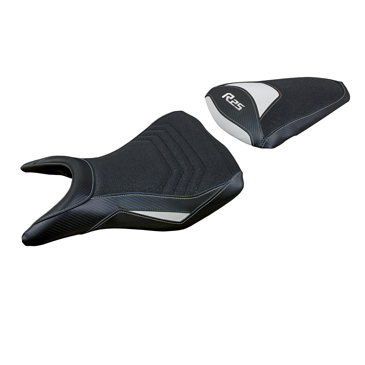 Funda de asiento Yamaha YZF R25 2014-2020 Tappezzeria Italia TPZ Ultragrip en blanco
