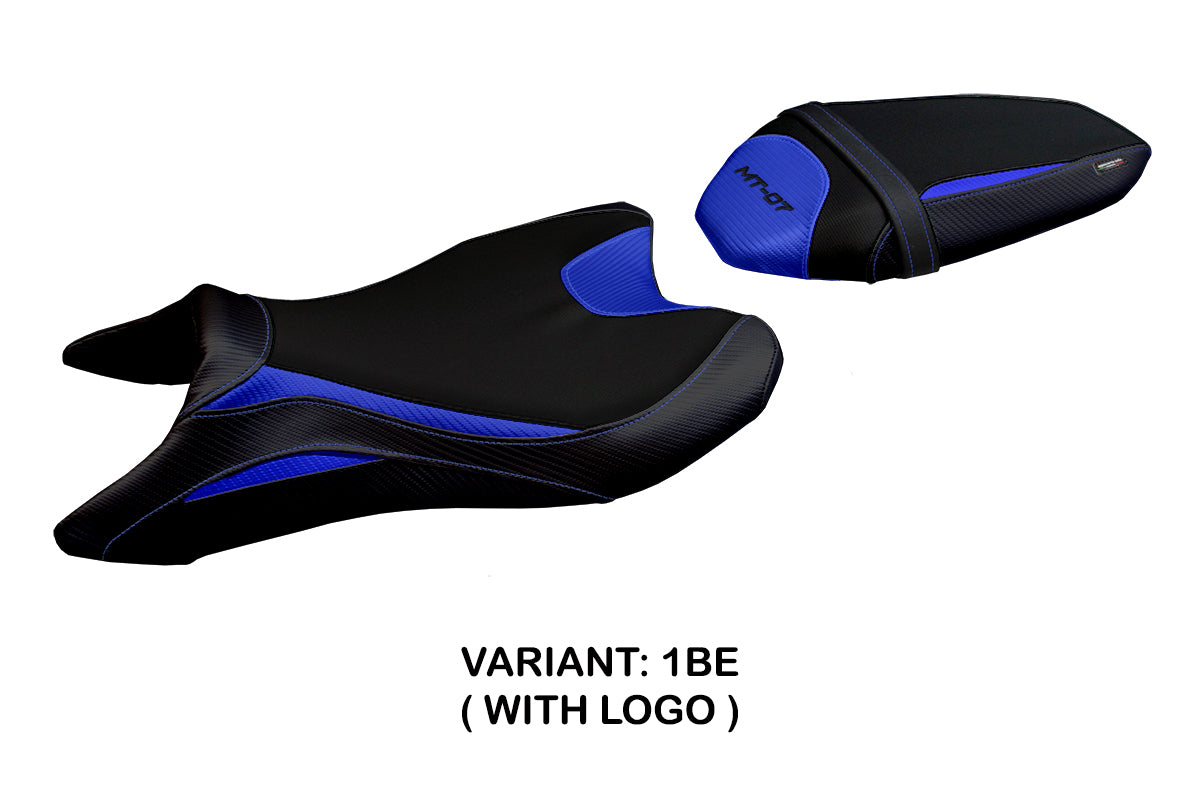 Funda de asiento Yamaha MT-07 FZ07 2018-2024 Tappezzeria Italia TPZ en azul y negro