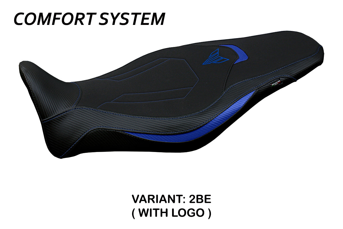 Funda de asiento Yamaha MT-09 FZ09 2021-2023 Tappezzeria Italia TPZ Comfort en azul y negro