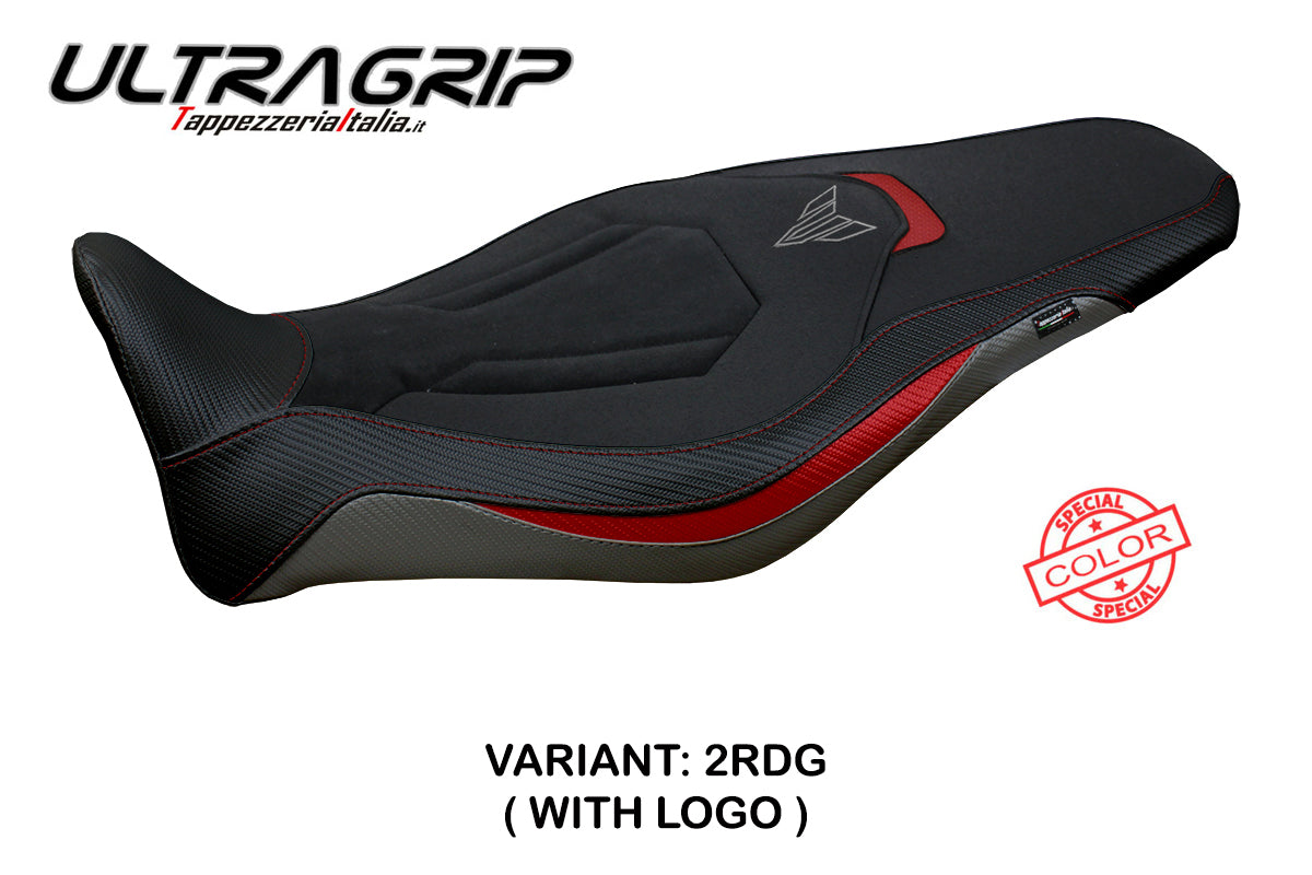 Funda de asiento Yamaha MT-09 FZ09 2021-2023 Tappezzeria Italia TPZ Ultragrip en rojo, gris y negro