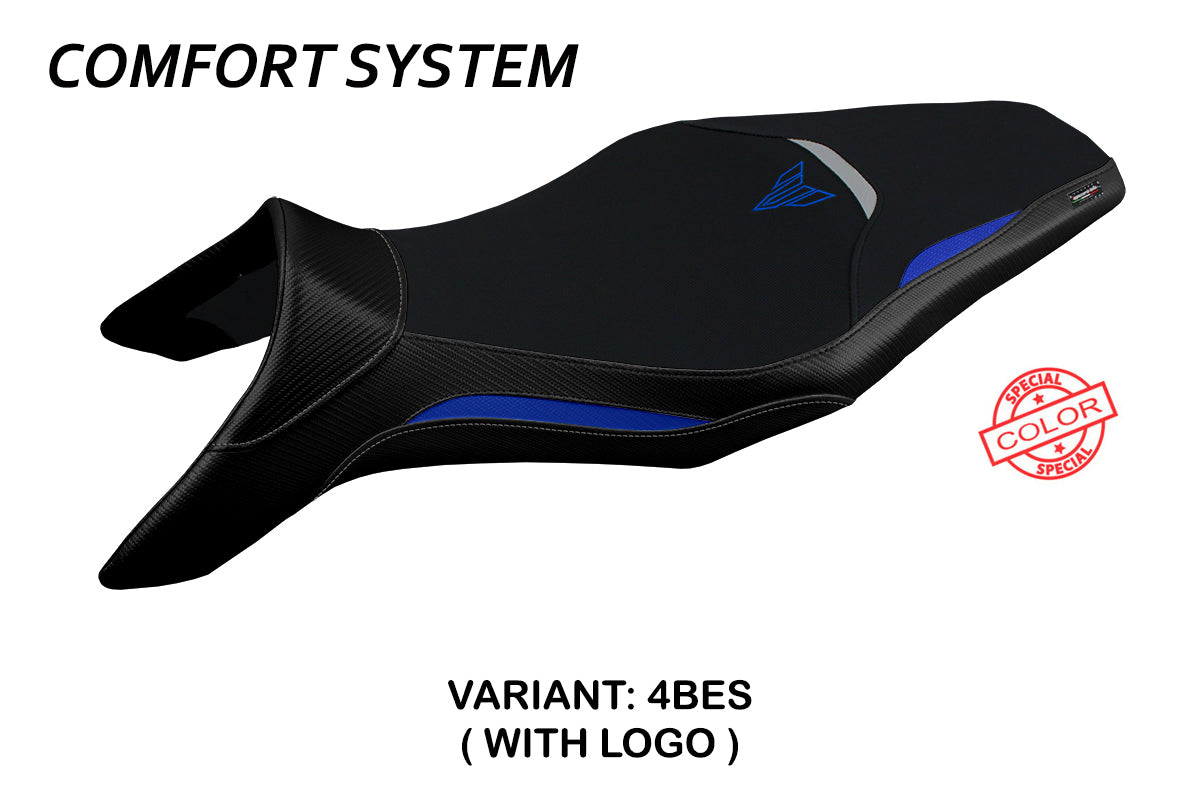 Funda de asiento Yamaha MT-09 FZ09 2013-2020 Tappezzeria Italia TPZ Comfort en azul y plata