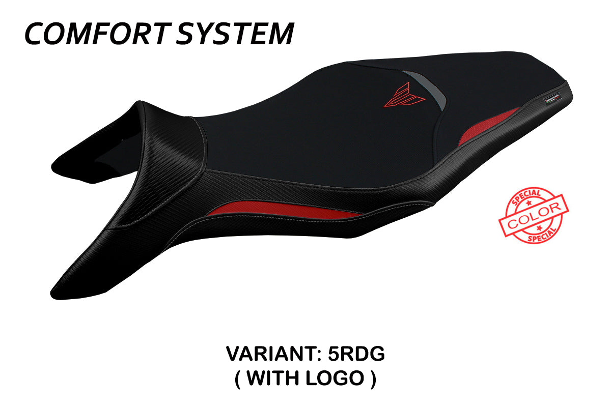 Funda de asiento Yamaha MT-09 FZ09 2013-2020 Tappezzeria Italia TPZ Comfort en rojo y gris