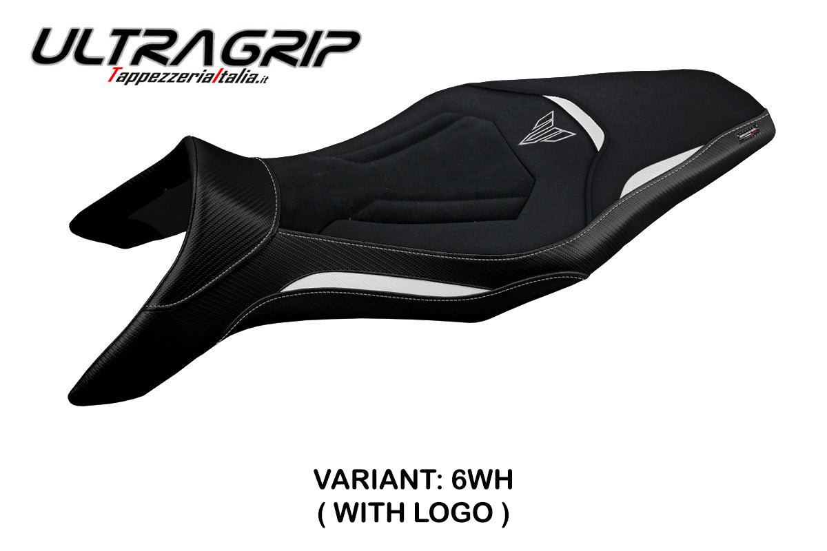 Funda de asiento Yamaha MT-09 FZ09 2013-2020 Tappezzeria Italia TPZ Ultragrip en blanco