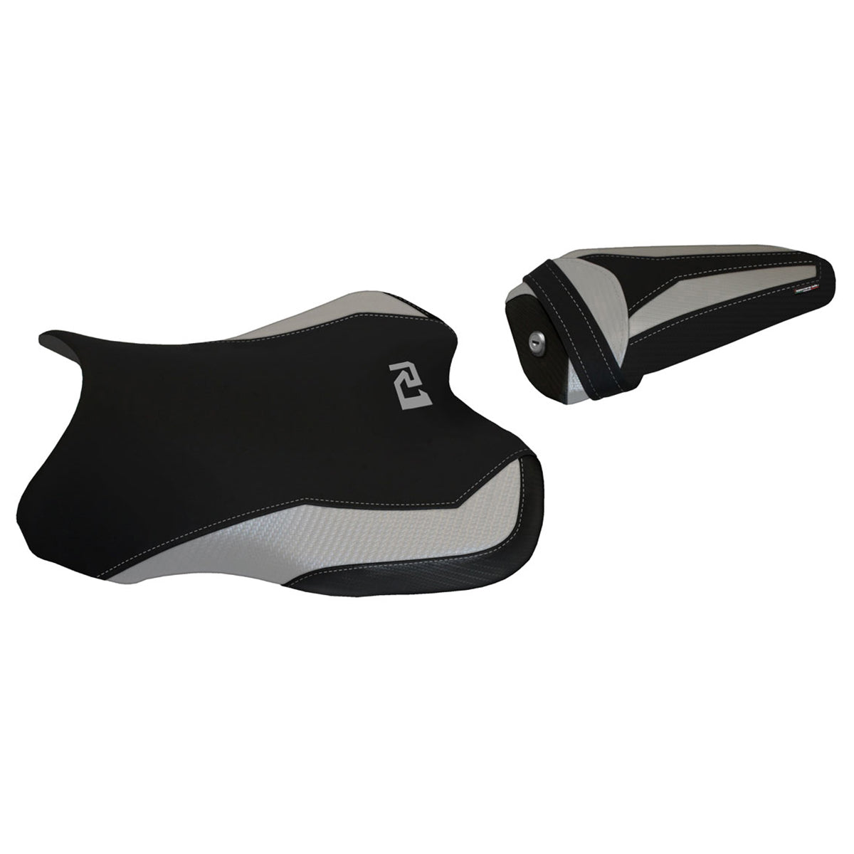 Yamaha YZF R1 2015-2025 Seat Cover Tappezzeria Italia TPZ in Silver and Black