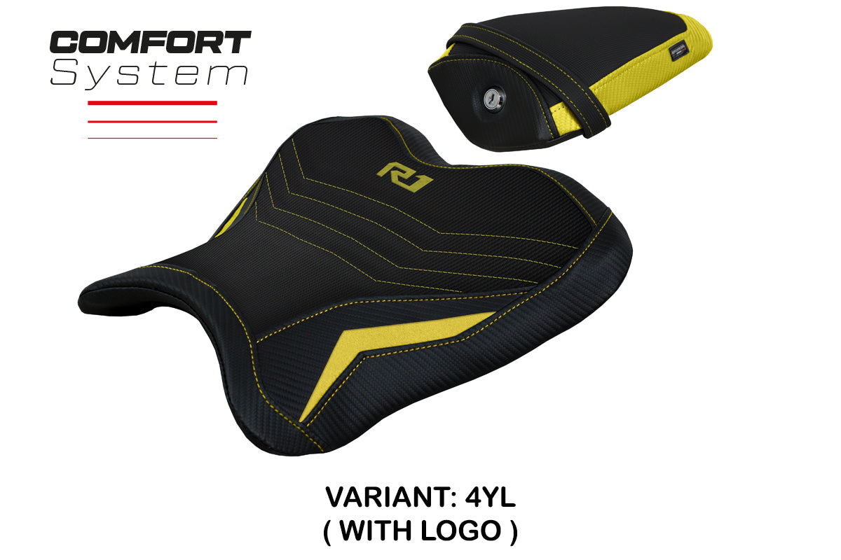 Funda de asiento Yamaha YZF R1 2015-2025 Tappezzeria Italia TPZ Comfort en amarillo