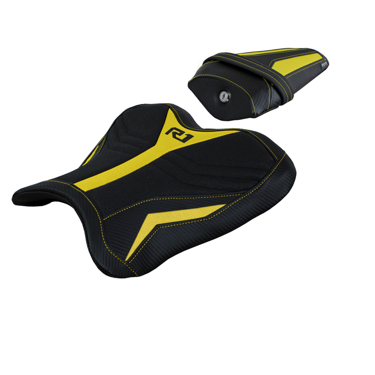 Funda de asiento Yamaha YZF R1 2015-2025 Tappezzeria Italia TPZ Ultragrip en amarillo
