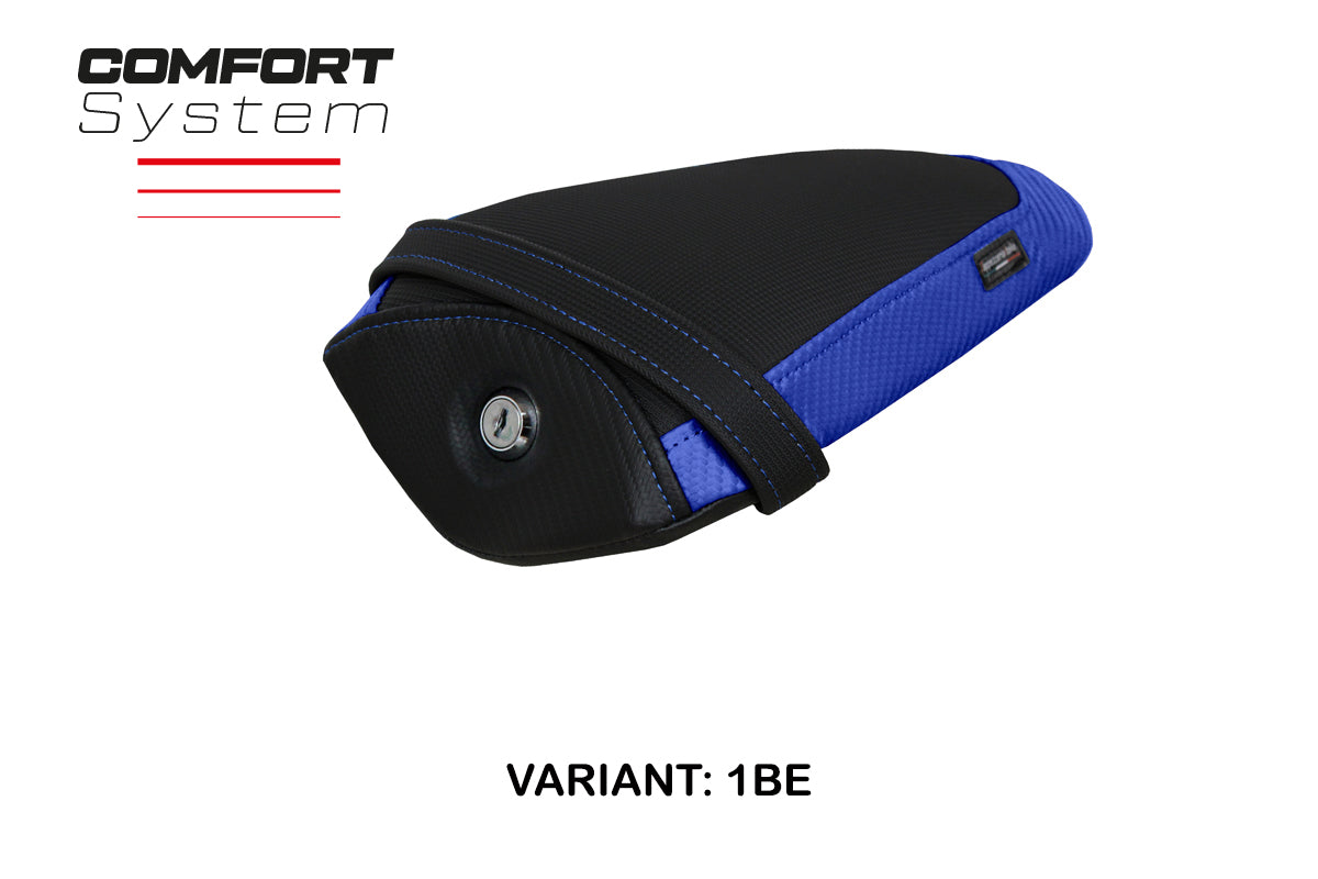 Funda de asiento trasero Yamaha YZF R1M 2015-2025 Tappezzeria Italia TPZ Comfort en azul y negro