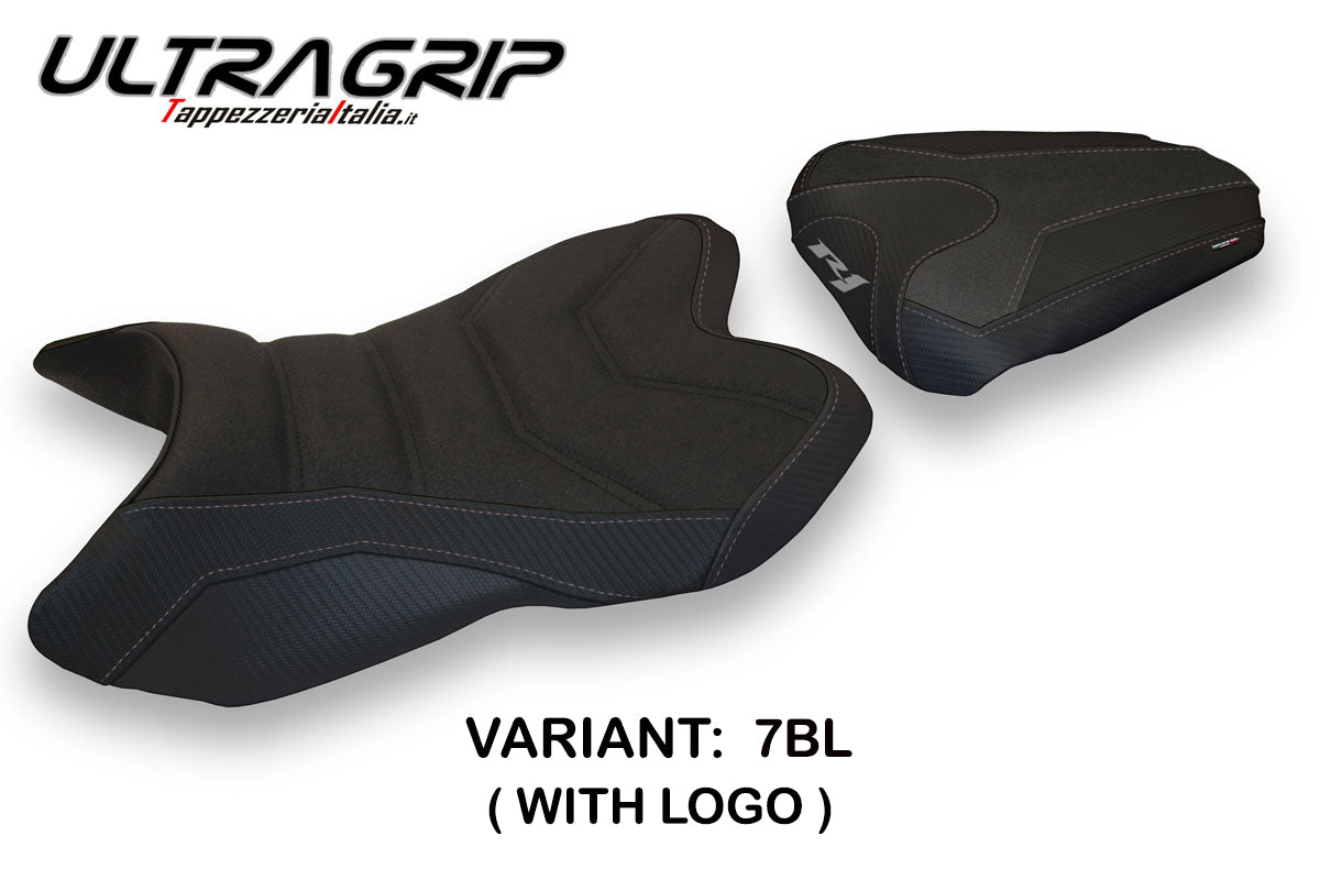 Funda de asiento Yamaha YZF R1 2007-2008 Tappezzeria Italia TPZ Ultragrip en negro
