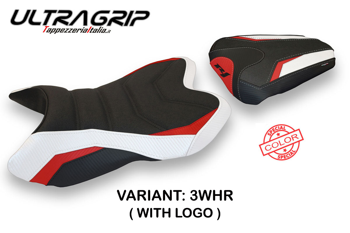 Yamaha YZF R1 2007-2008 Seat Cover Tappezzeria Italia TPZ Ultragrip in White, Red and Black SE
