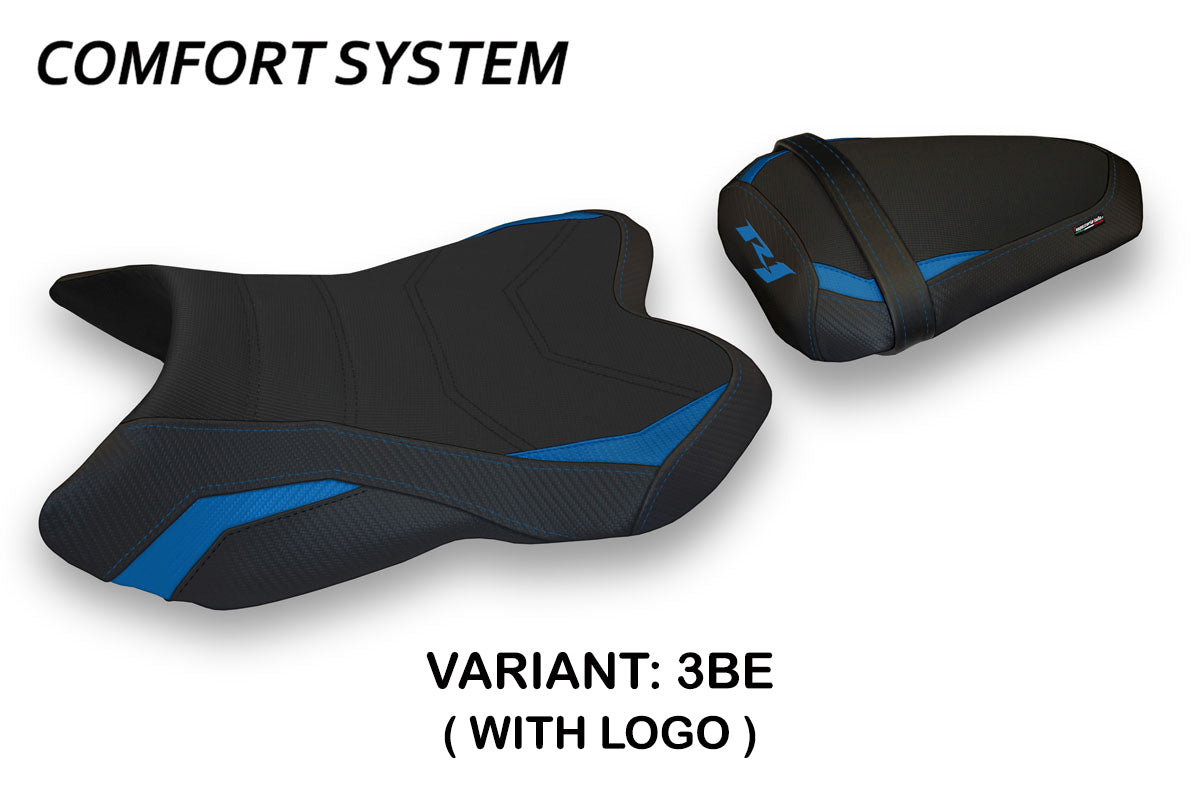 Yamaha YZF R1 2007-2008 Seat Cover Tappezzeria Italia TPZ Comfort in Blue and Black